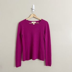 Cashmere Magenta Pink Crew Neck Sweater By Peck & Peck  Size Medium